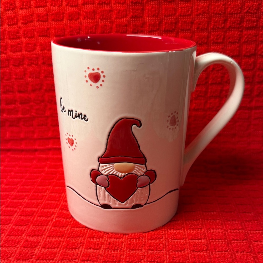 Red & Whiter Gnome Valentine's Day Mug by Tag "Be Mine"